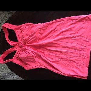 Pink athleta sports tank with bra